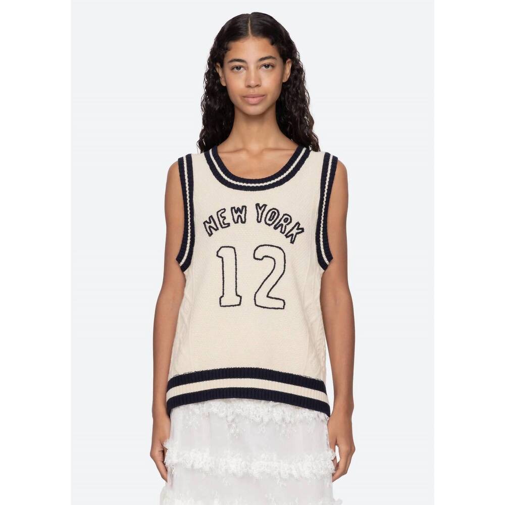 NEW SEA maren knit tank vest in cream